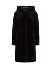 The Fur Salon Reversible Mink Fur Hooded Jacket In Plum Black