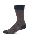 Marcoliani Houndstooth Cotton-blend Socks In Denim