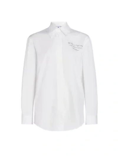 Off-white Basic Atmosphere Poplin Shirt In White Black