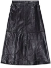 GANNI LONG LEATHER SKIRT BLACK,7536230