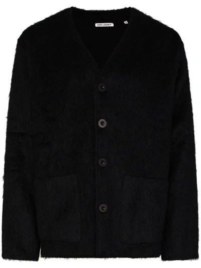 OUR LEGACY FAUX-FUR BUTTON-UP CARDIGAN