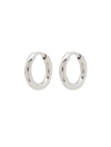 Tom Wood Mens Silver Classic Medium White Rhodium-plated Sterling Silver Hoop Earrings In Silver