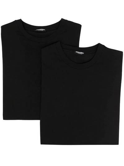 Dsquared2 Black Logo Twin Pack Cotton T-shirts