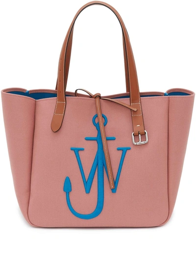 Jw Anderson Logo-embroidered Tote Bag In Pink