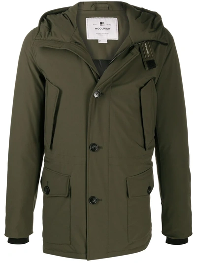 Woolrich Arctic Tech-stretch Parka Coat In Green