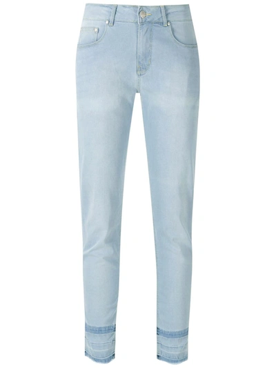 Amapô Samoa Cropped Skinny Trousers In Blue