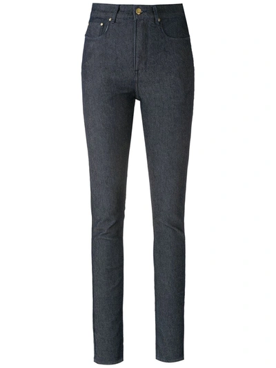 Amapô High Rise Skinny Trousers In Blue