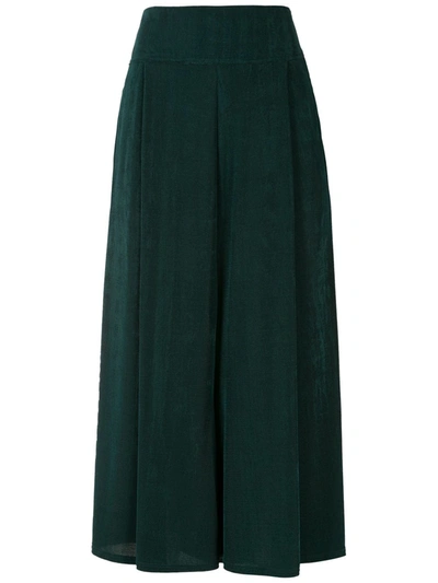 Alcaçuz High-waist Cropped Trousers In Green