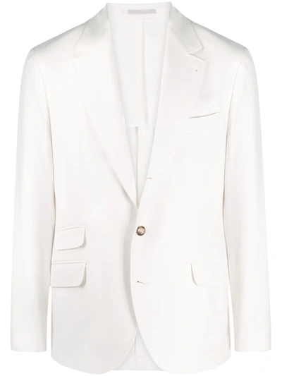 Brunello Cucinelli Tailored Single-breasted Blazer In White