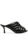 N°21 Quilted Mid-heel Mules In Black