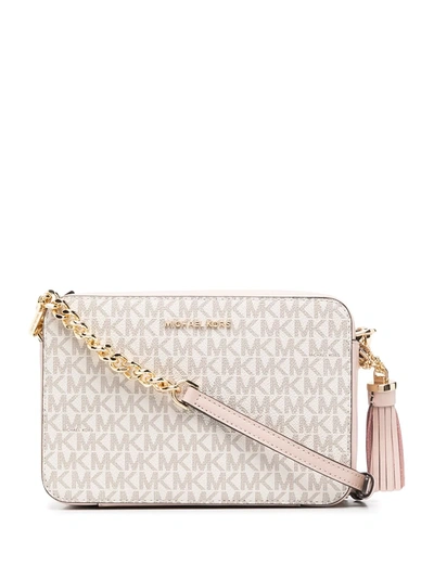 Michael Michael Kors Monogram Print Crossbody Bag In Neutrals