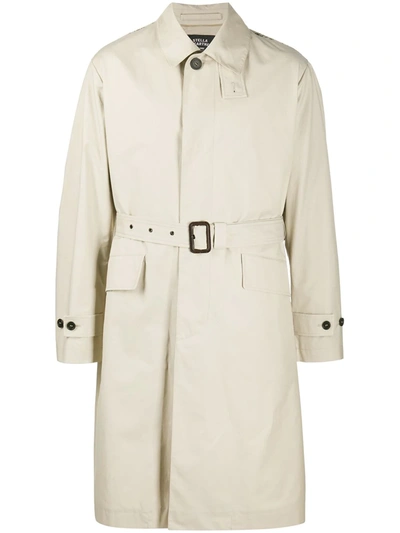 Stella Mccartney Back Logo Canvas Trench Coat In Brown