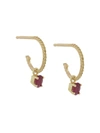 WOUTERS & HENDRIX GOLD 18KT YELLOW GOLD RUBY CANALE GRANDE HOOP EARRINGS