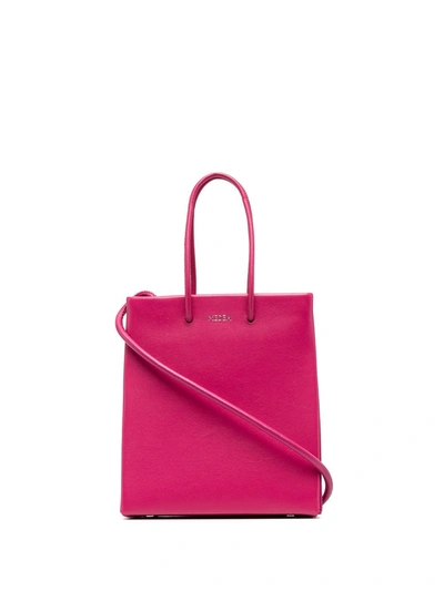 Medea Prima Leather Tote Bag In Pink