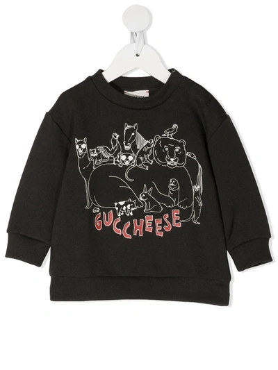 Gucci Babies' Graphic Print Sweatshirt In 灰色