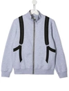 Fendi Teen Ff Motif Backpack-print Sweatshirt In Grey