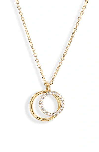 Estella Bartlett Double Circle Charm Pendant Necklace In Gold