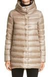 Herno Amelia Down Jacket In Beige Nylon In Light Dove Grey