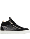 GIUSEPPE ZANOTTI KRISS CRYSTAL-EMBELLISHED HIGH-TOP SNEAKERS