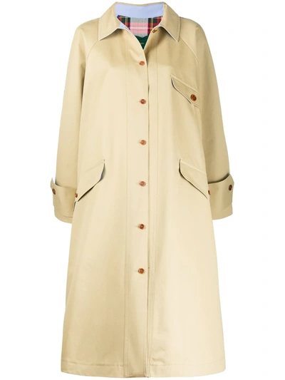 Jejia Checked-back Coat In Neutrals