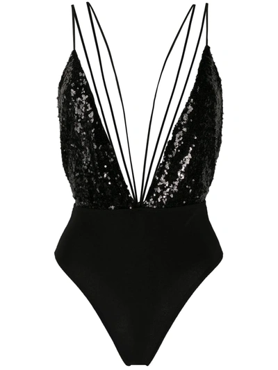 Alchemy Sequinned Fitted Vest In Black