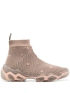 Red Valentino Glam Run High-top Sneakers In Neutrals