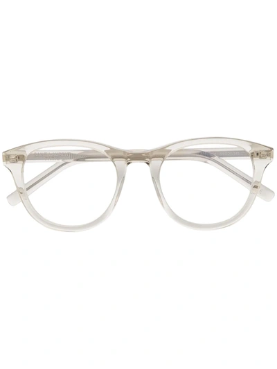 Saint Laurent Sl 403 Round-frame Glasses In Neutrals