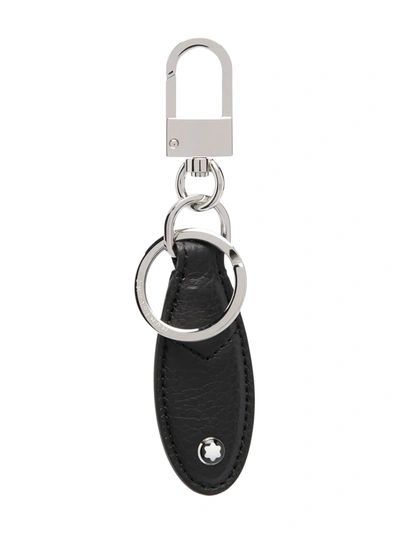 Montblanc Logo-detail Leather Key Fob In Black