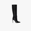 PARIS TEXAS BLACK 105 MOCK CROC KNEE-HIGH BOOTS,PX133XCABS15304830