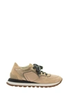 BRUNELLO CUCINELLI SNEAKERS SUEDE, NAPPA LEATHER AND LAMÉ NAPPA RUNNERS WITH SHINY CONTOUR,11575374