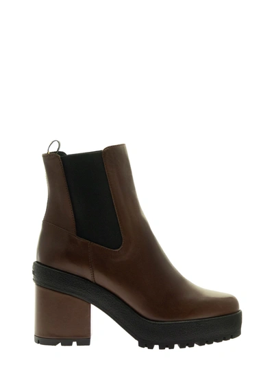 Hogan H537 Chelsea Ankle Boots Brown