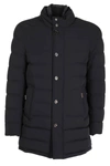 Moorer Notched Collar Padded Jacket In Dark Blu Blu