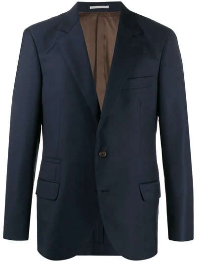 Brunello Cucinelli Single-breasted Tailored Blazer In Blue
