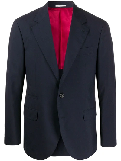 Brunello Cucinelli Notched Lapels Blazer In Blue