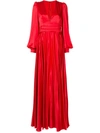 Dolce & Gabbana Draped Silk Evening Gown In Red