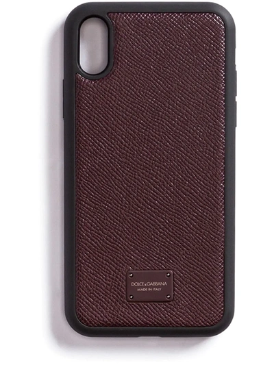 Dolce & Gabbana Logo-plaque Iphone X Case In Brown