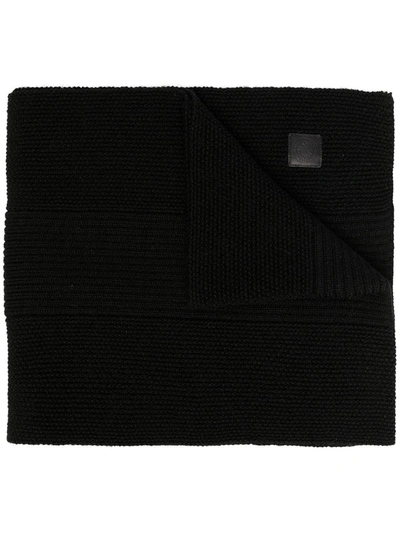 Canada Goose Oversized Wool Knit Scarf In Black
