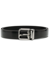 Dolce & Gabbana Black Belt With Engraved Logo In Black