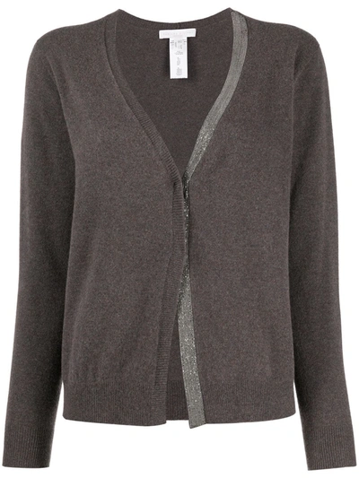 Fabiana Filippi Contrast-trim Knit Cardigan In Brown