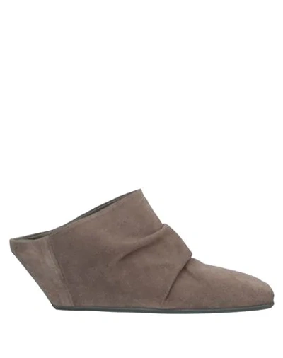 Rick Owens Mules In Dove Grey