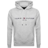 Tommy Hilfiger Embroidered Flag Logo Hoodie In Gray Marl-grey In Grey