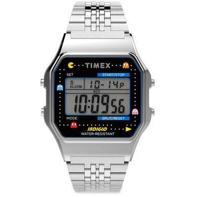 Timex Archive X Pacman  80 Digital Watch In Silver