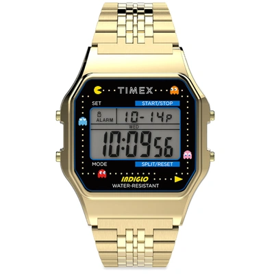 Timex Archive X Pacman  80 Digital Watch In Gold