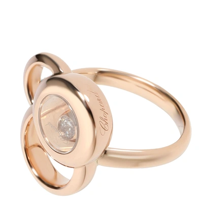 Pre-owned Chopard Happy Dreams 18k Rose Gold Diamond Ring Size 47