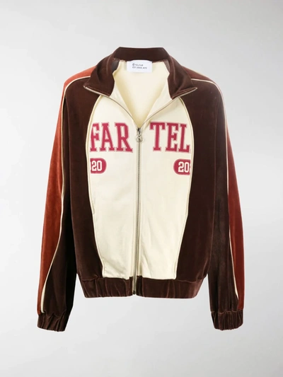 Telfar Logo-print Colour Block Jacket In Brown