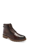 Johnston & Murphy Men's Cody Cap Toe Boots Men's Shoes In Mahogany Full Grain