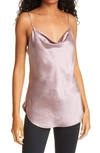 Cinq À Sept Marta Draped Silk-charmeuse Camisole In Desert Rose