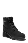 Timberland Women's Kinsley Waterproof Lug Sole Boots From Finish Line In Black Nubuck Leather