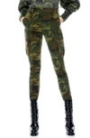 ALICE AND OLIVIA CAMO PRINT SLIM FIT STRETCH COTTON CARGO PANTS,CD689P86PRD