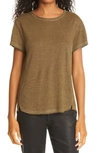 Frame Easy True Organic Linen T-shirt In Military